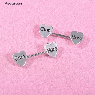 Image of thu nhỏ [Asegreen] 2Pc Stainless Steel Heart Barbell Letter Nipple Ring Helix Piercing Body Jewelry Good goods #7