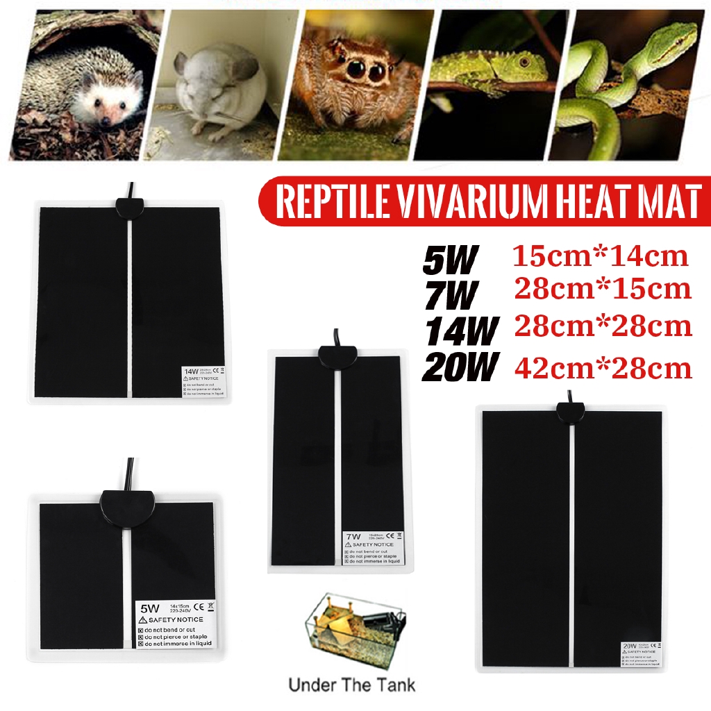 5w 7w 14w 20w Pet Snake Lizard Reptile Vivarium Heat Mat Heating