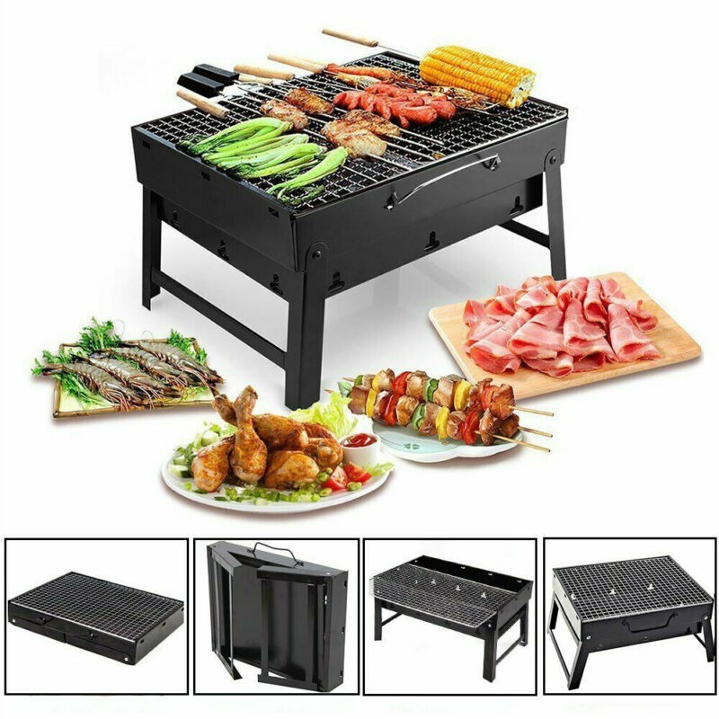 EmmAmy® home Foldable BBQ grill BBQ pit portable stainless steel grill ...