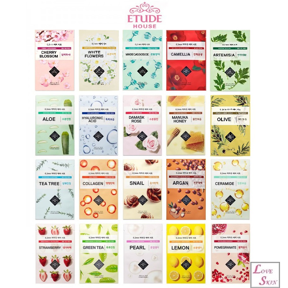 0 95 Ea 20 Types Free Courier Etude House 0 2 Therapy Air Mask Sensitive Skin Hyaluronic Aloe Madecassoside Artemisia Shopee Singapore