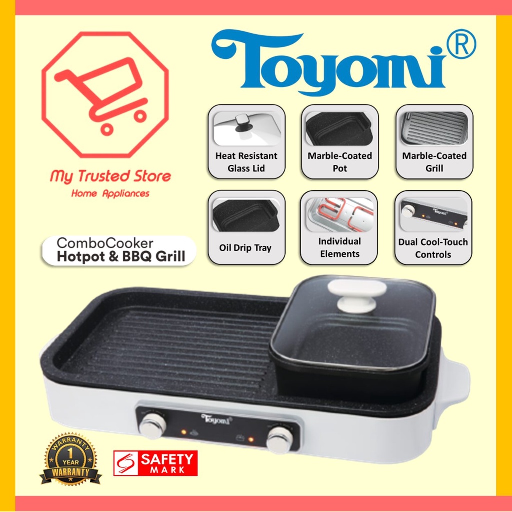 Toyomi Hotpot & BBQ Grill Combo Cooker (BBQ 6319) Shopee Singapore