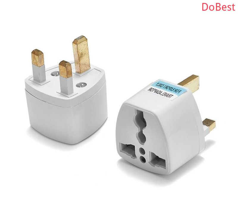 Universal UK US 3 Pin Travel Adaptor Plug Socket British American ...