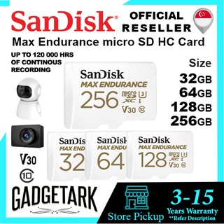 [SG] SanDisk Max Endurance micro SD HC Card 32GB | 64GB | 128GB | 256GB with Adapter for Dash cam IP camera Memory Card