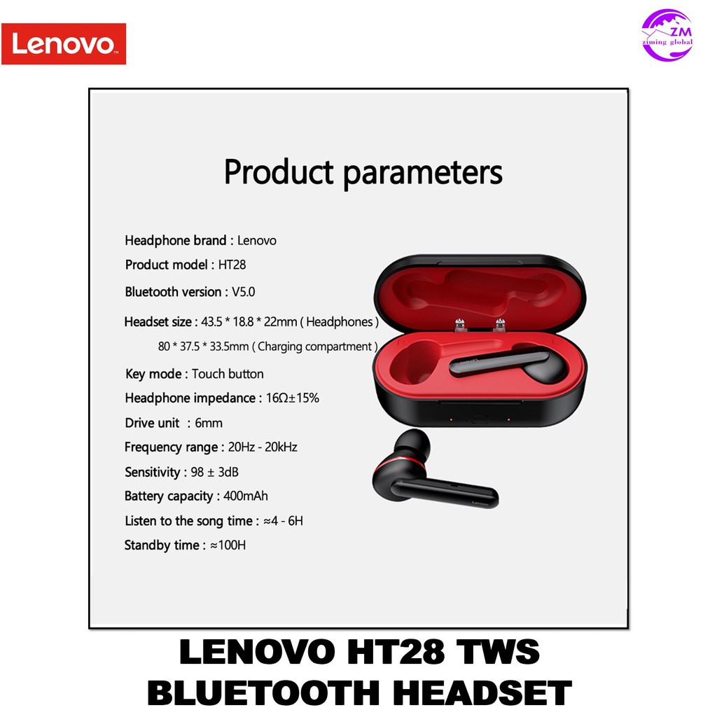 lenovo ht28 tws bluetooth headset