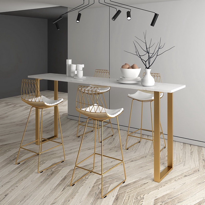 Marble Bar Table Dining Tables And Chairs Household Leaning Wall Cafe Milk Tea Chair Set Ee Singapore - Wall Bar Table Set