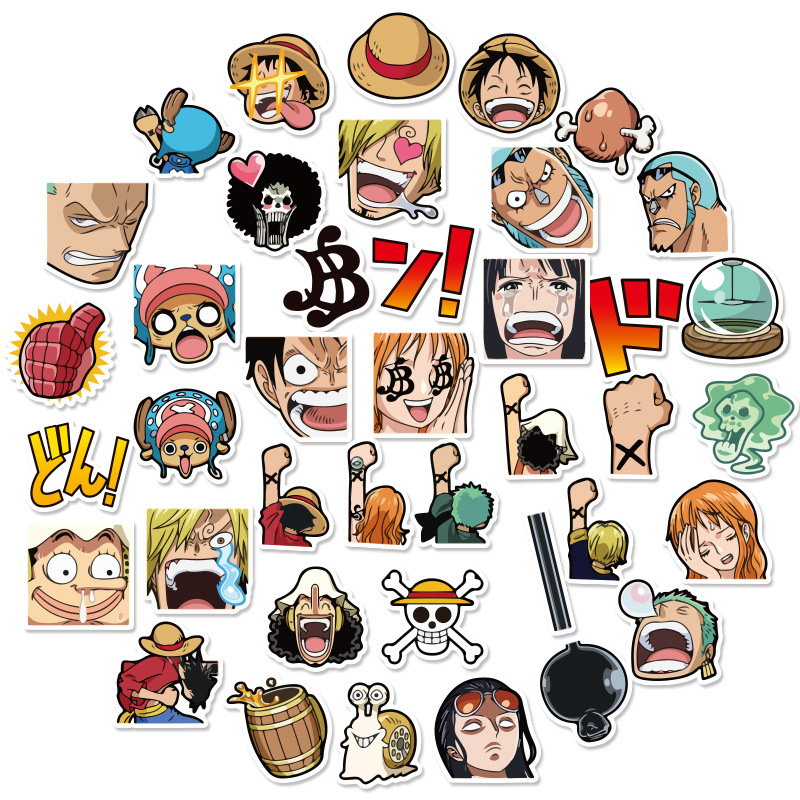 40 pcs one piece anime waterproof scrapbook stickers shopee singapore