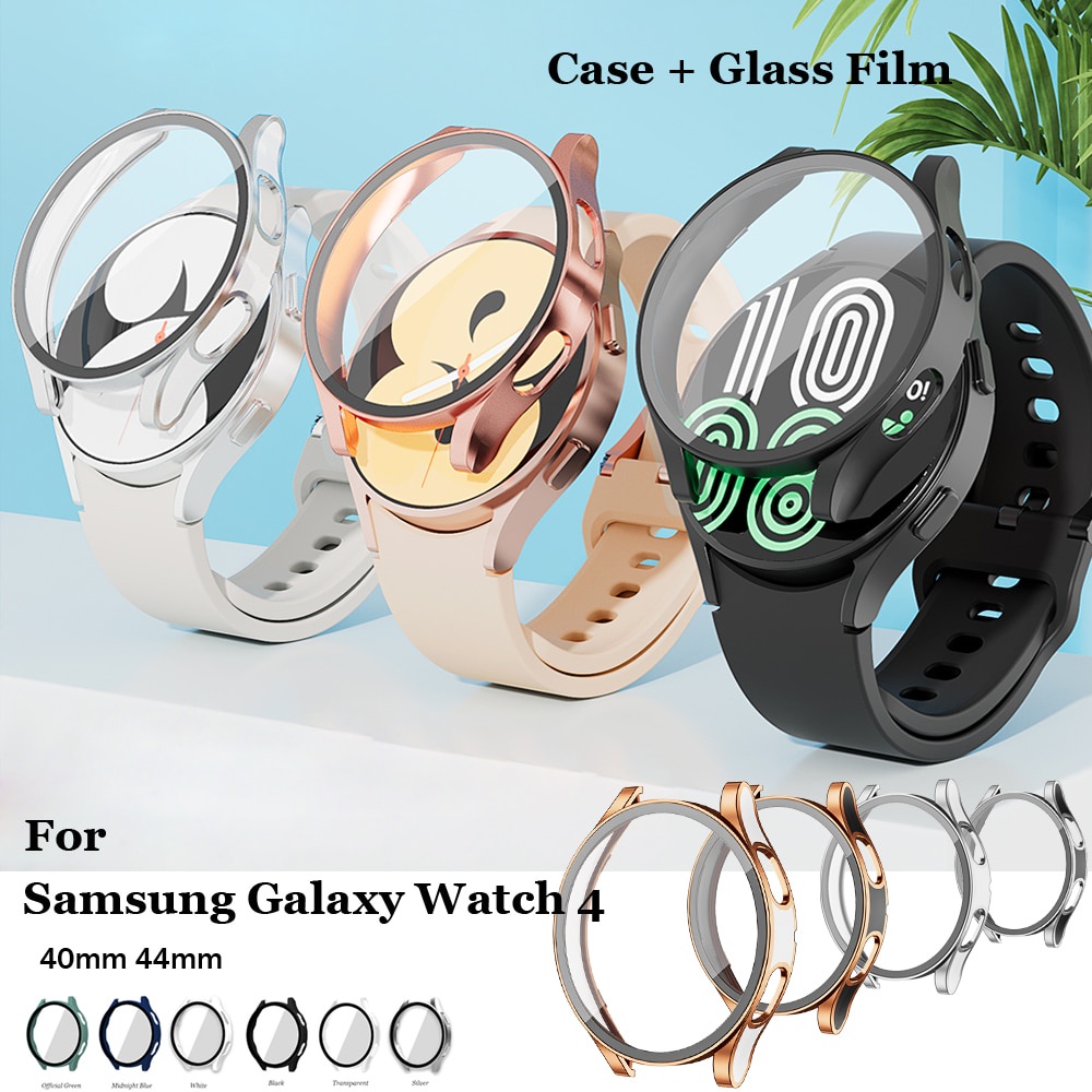 Case+Tempered Glass For Samsung Galaxy Watch 4 40mm 44mm High Quality