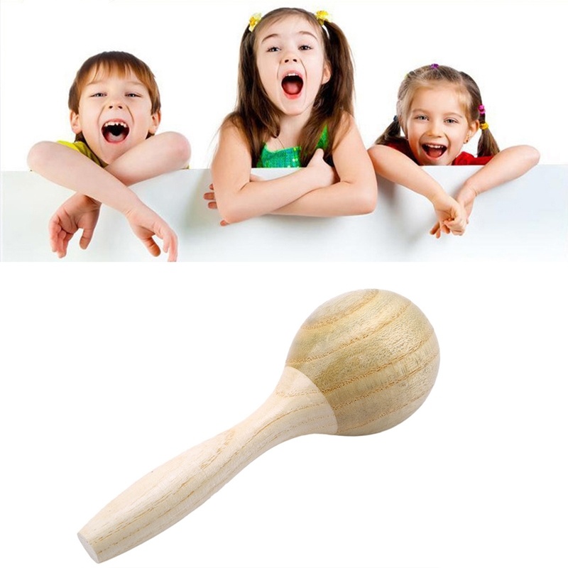 Wooden Sand Hammer  Shaker Toy Musical Instrument Kids Percussion