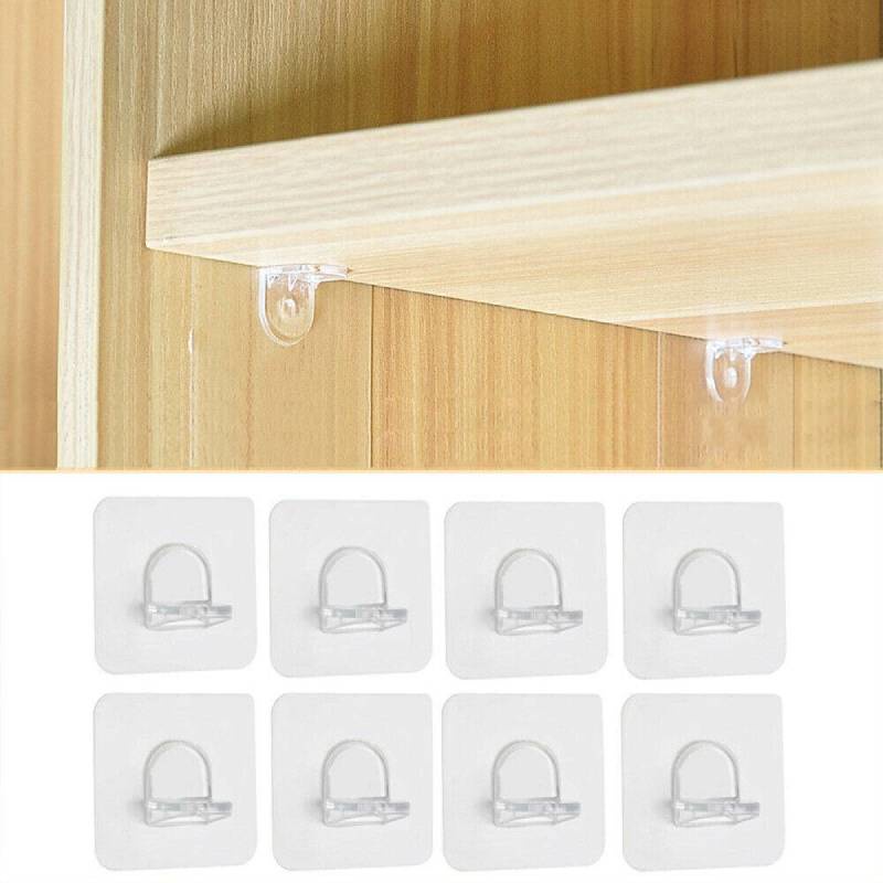 12pcs Self Adhesive Book Shelves Clips Shelf Support Peg Partition