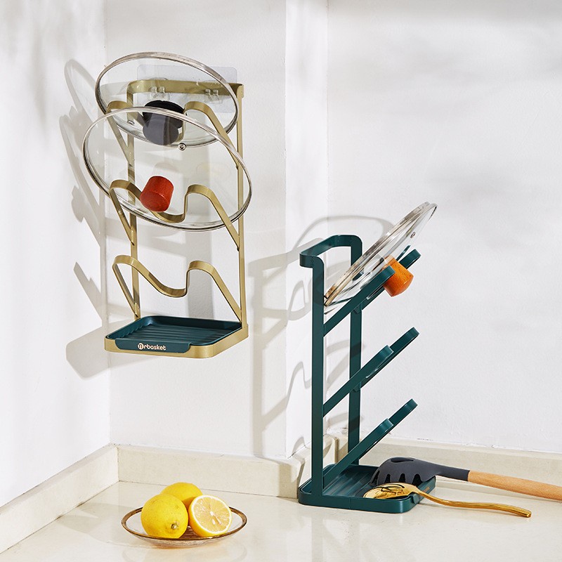 Pot Cover Rack Stainless Steel Wallmounted Nonperforated Kitchen pot