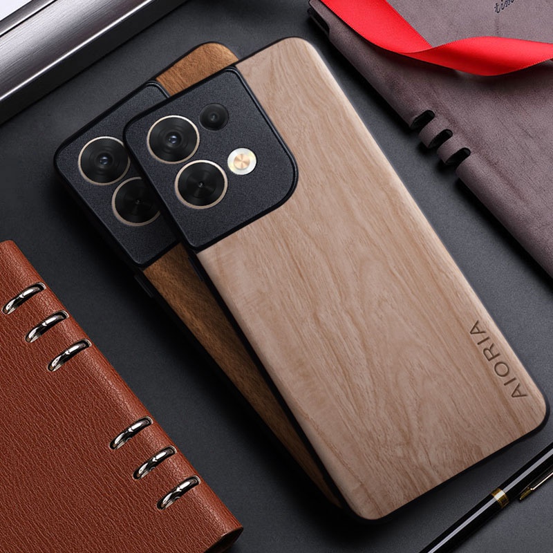 Case for Oppo Reno 8 Pro Reno 7 4G 5G funda bamboo wood pattern Leather back cover for oppo reno 8 p