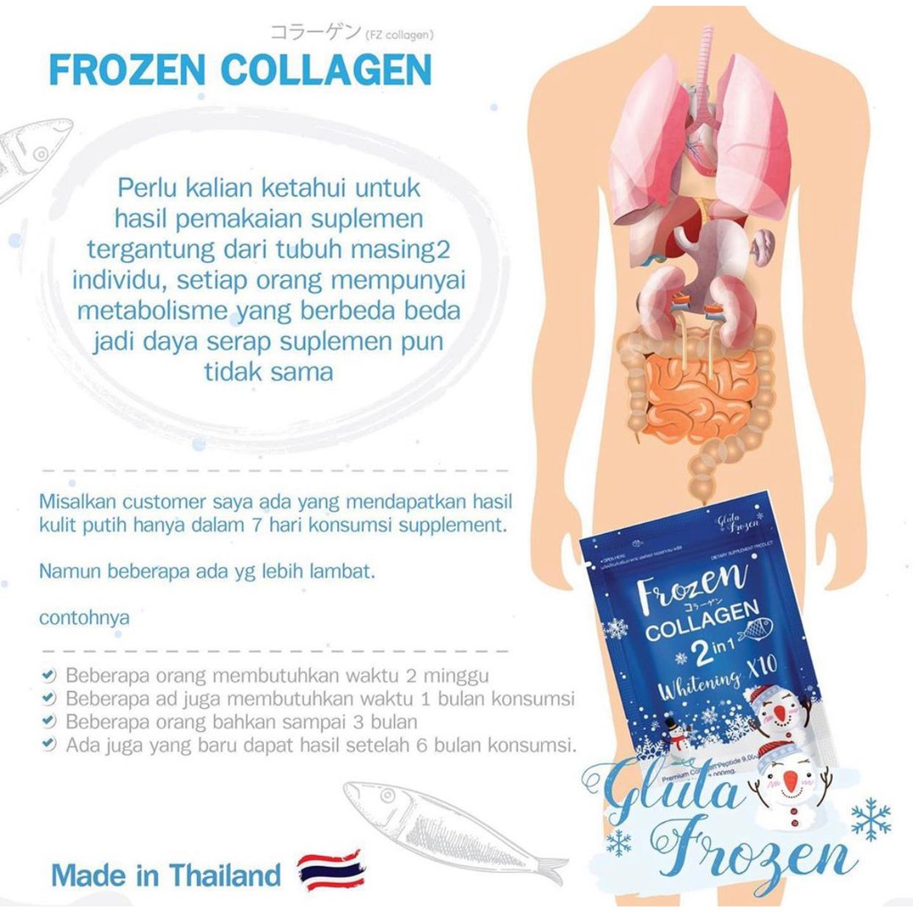 New Frozen Collagen 9 000mg 2 In 1 Whitening X10 Contents 60 Capsules 100 Latest Original Singapore