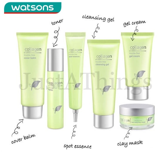 Collagen By Watsons Trouble Free Toner Cleansing Gel Spot Essence Cover Balm Gel Cream Clay Mask Shopee Singapore