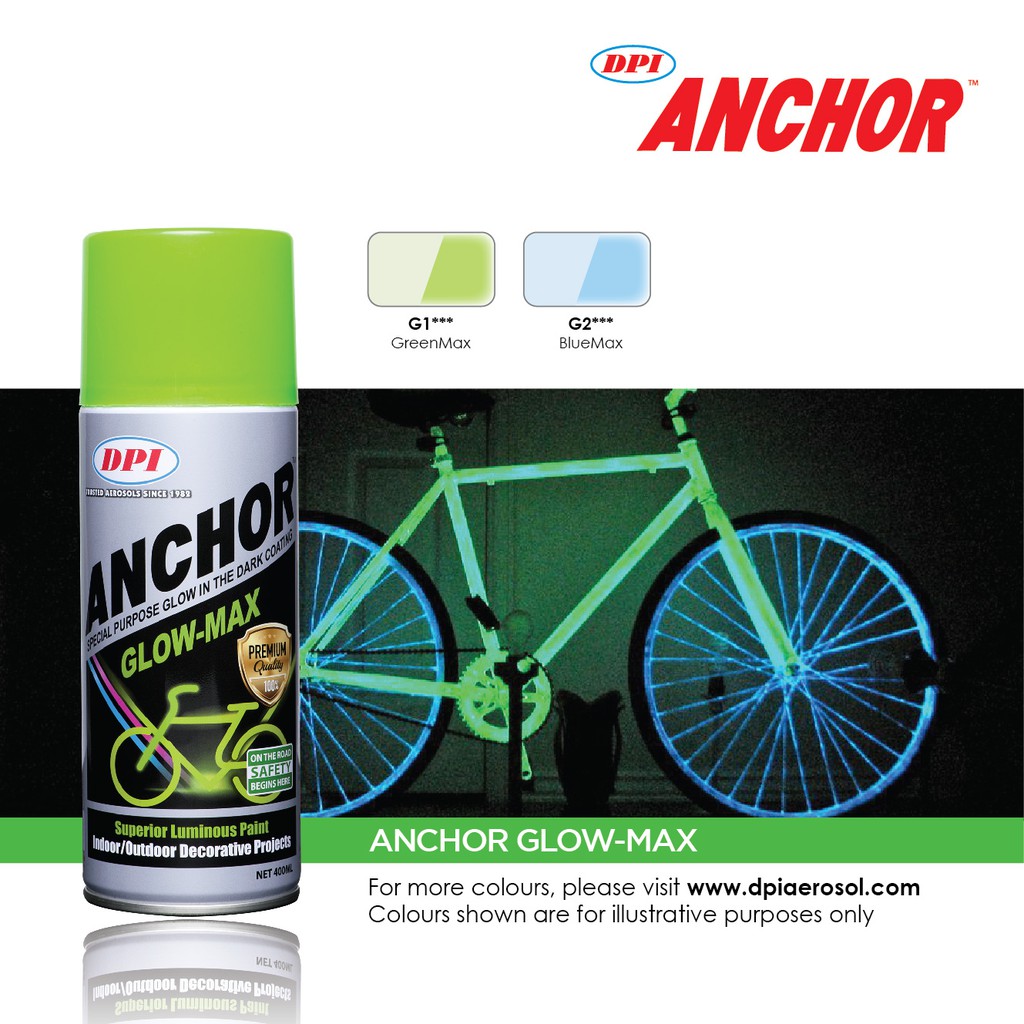 DPI Anchor Aerosol Spray Paint - GlowMax Glow in the dark Paint | Shopee  Singapore