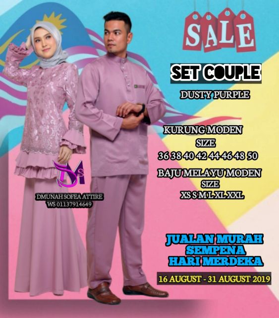 Tion Set Couple 2019kurung Moden Baju Melayu Moden Slim Fit Shopee Singapore