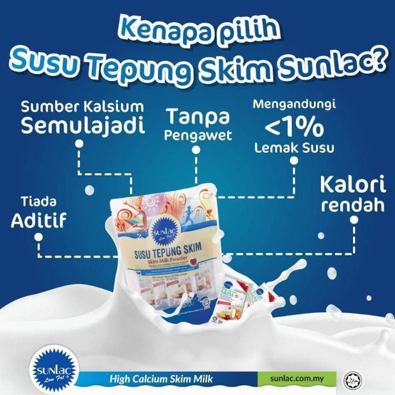 Sunlac Susu Tepung Skim Sunlac Skim Milk Powder Shopee Singapore