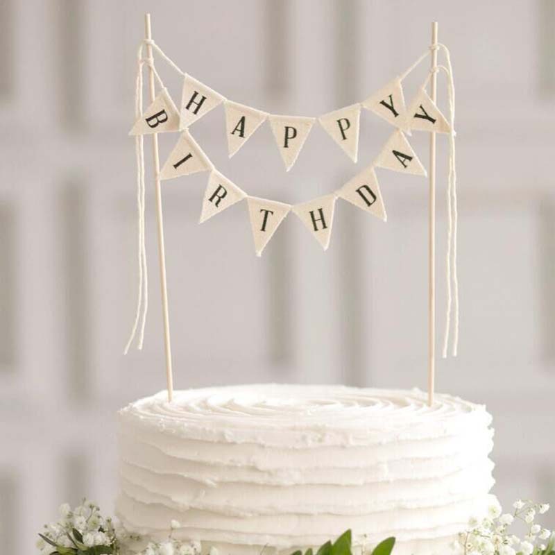 Sg Seller Hbd Triangle Banner Cake Topper For Birthday Decoration Shopee Singapore 5171