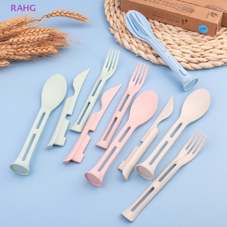 RAHG 3pcs Travel Portable Cutlery Set 3 In 1 Wheat Straw  Fork Spoon Dinnerware NEW #1