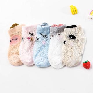 5Pcs/set Summer Cotton Thin Section Mesh Baby Socks Cartoon Breathable Baby Boat Socks Loose Mouth Cotton Children Socks #6