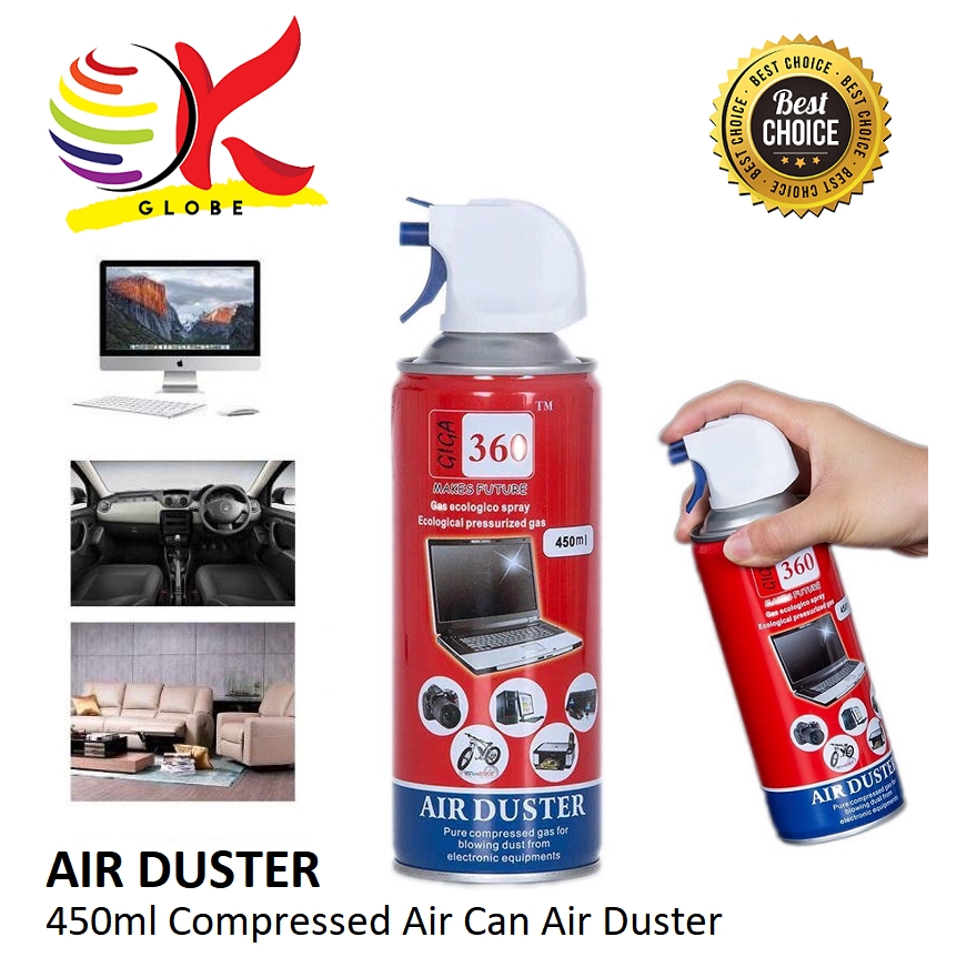 Shop Malaysia Cleaning Compressed Air Duster Canned With Nozzle 450ml For Electronic Devices Shopee Singapore