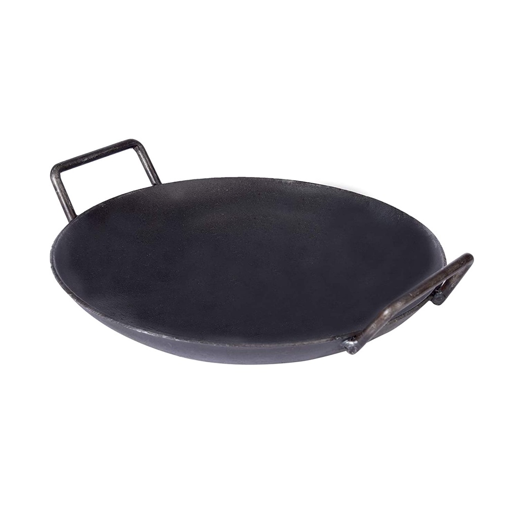 Cast Iron Shallow fry kadai with non sticky surface(Pre seasoned