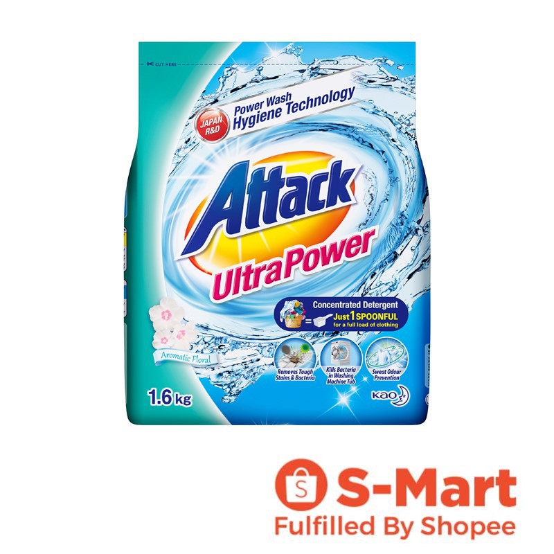 Attack Ultra Power Powder Laundry Detergent 1.6kg Shopee Singapore