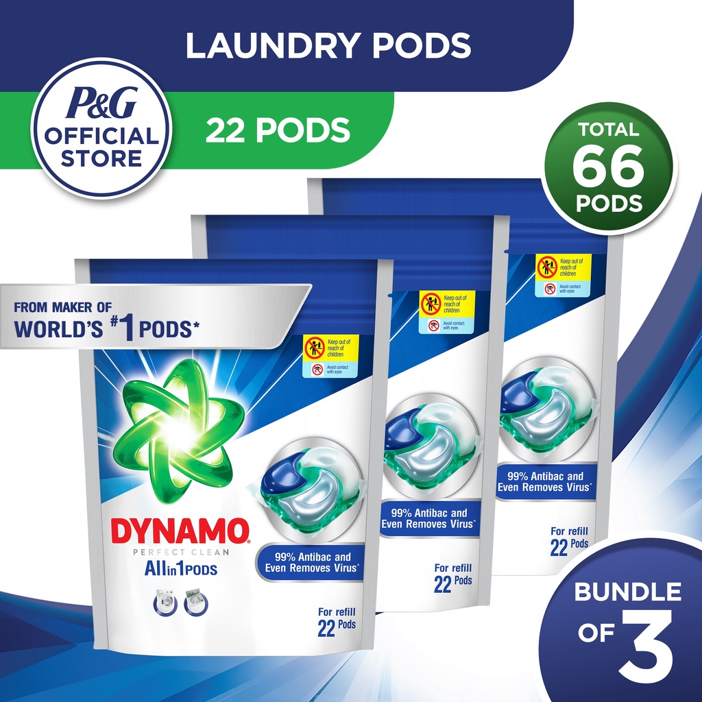 [Bundle of 3] Dynamo Perfect Clean Laundry Pods 22sx3 Shopee Singapore
