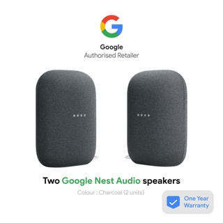 Bundle: 2 x Google Nest Audio Smart Home Speaker - Charcoal