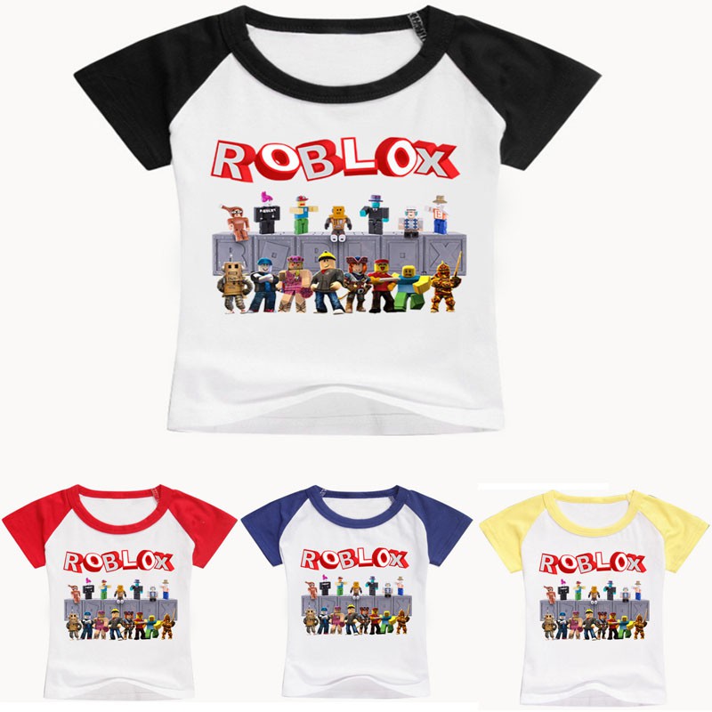 Roblox Children Wear Summer Boys T Shirt Short Sleeve Korean Baby Kids Boy Tops Clothing Shopee Singapore - 2019 new childrens boy t shirt cartoon roblox marshmello dj