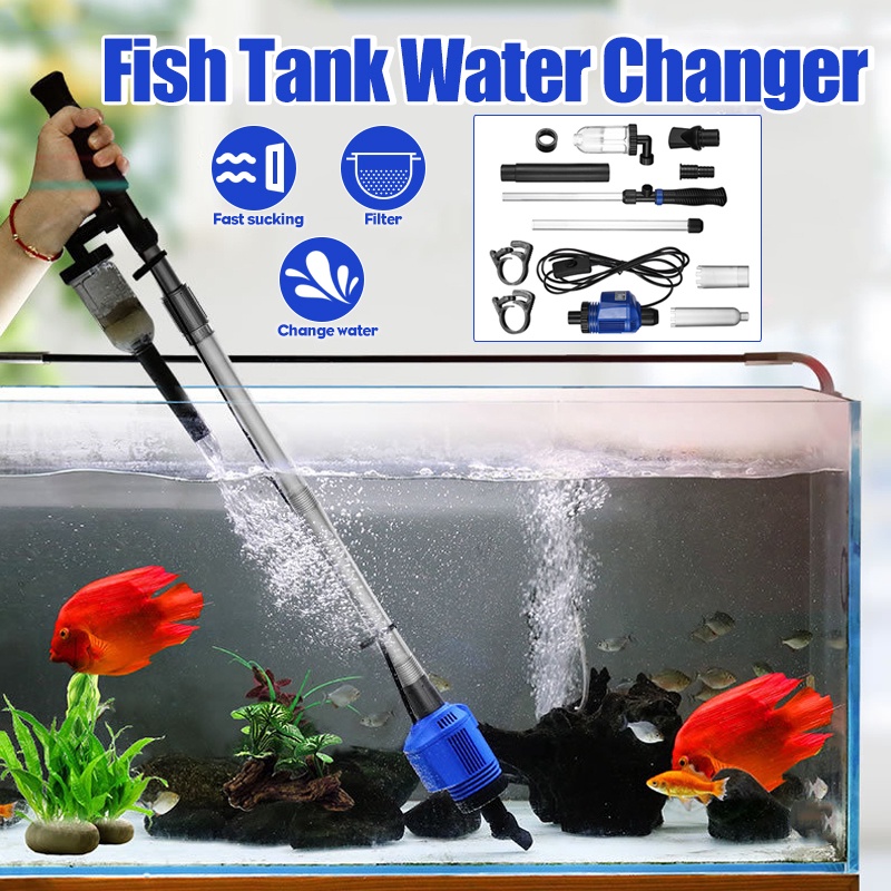 ningbao651 Aquarium Water Changer Powerful Suction Fish Feces Cleaner Pump Electric Syphon Auto Home Vacuum Fish Tank Sand Washer 