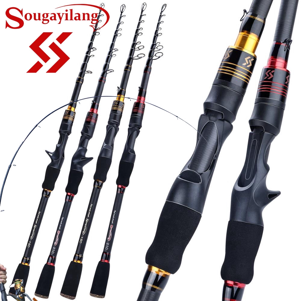 1.8M 2.1M Carbon Fishing Rod Spinning Casting M Power Fishing Pole