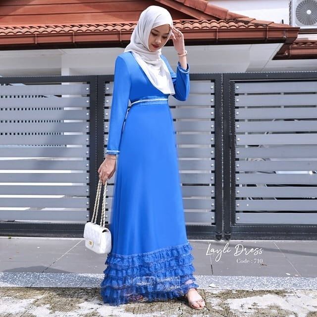 Laily dress plus  size  free pos murah  dress plain nikah  