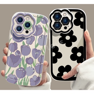 3D Flower Liquid Silicone Painting Case For iPhone 13 12 11 Pro Max X XR XS MAX Back Cover Luxury Camera Lens Protector Soft Phone Cases