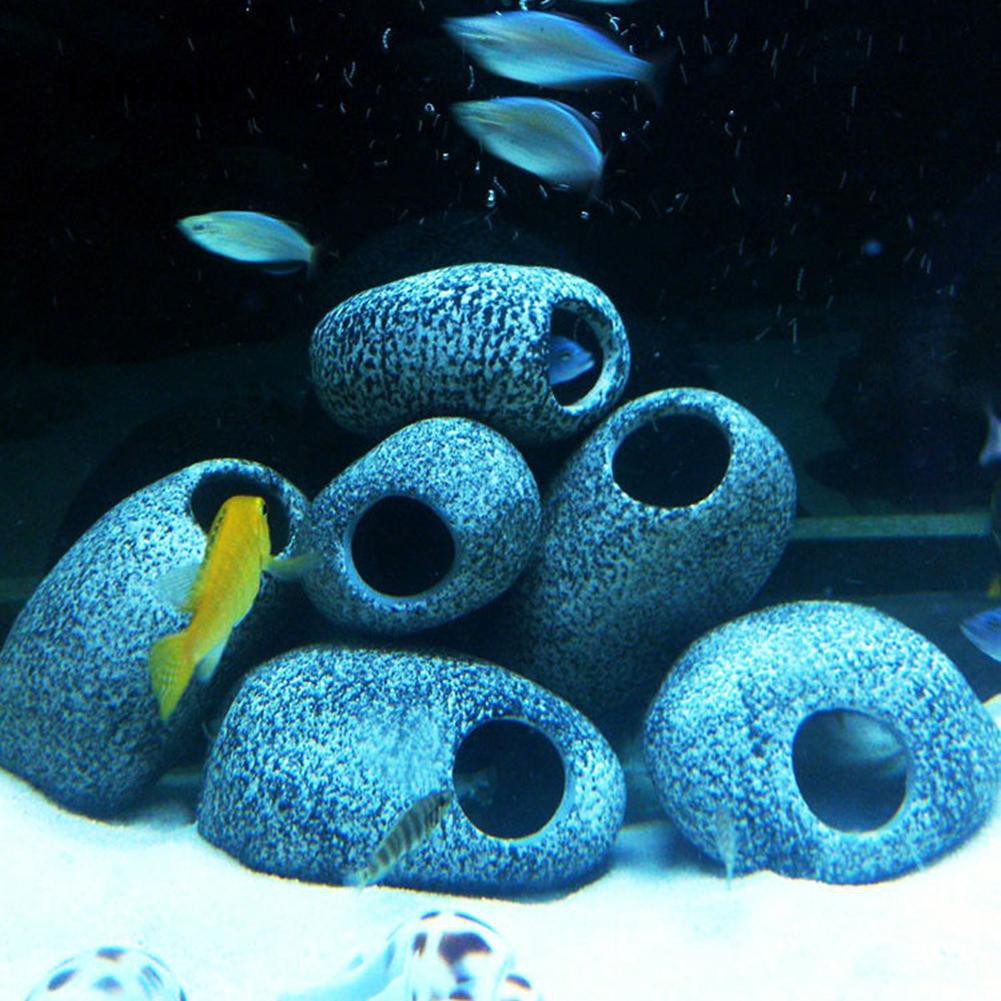 Cichlid Stone Ceramic Rock Cave Aquarium Fish Tank Pond Ornament Shrimp Breeding