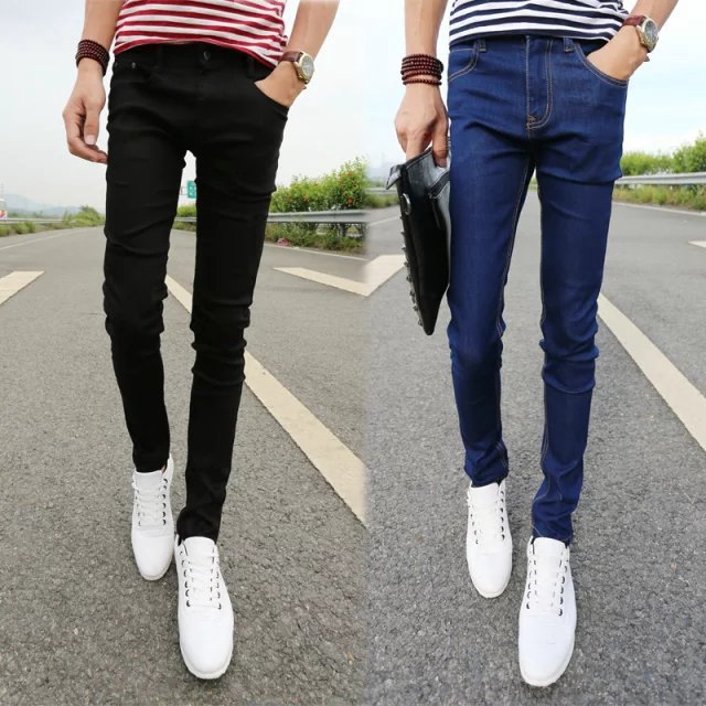 Lelaki Slim Fit Seluar Panjang Lurus Denim Seluar Denim ...