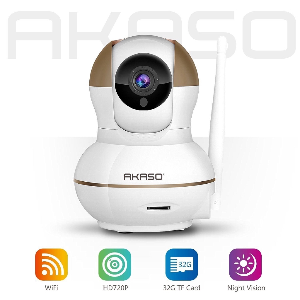 AKASO Wireless IP Security Camera Baby Monitor Night Vision Webcam New