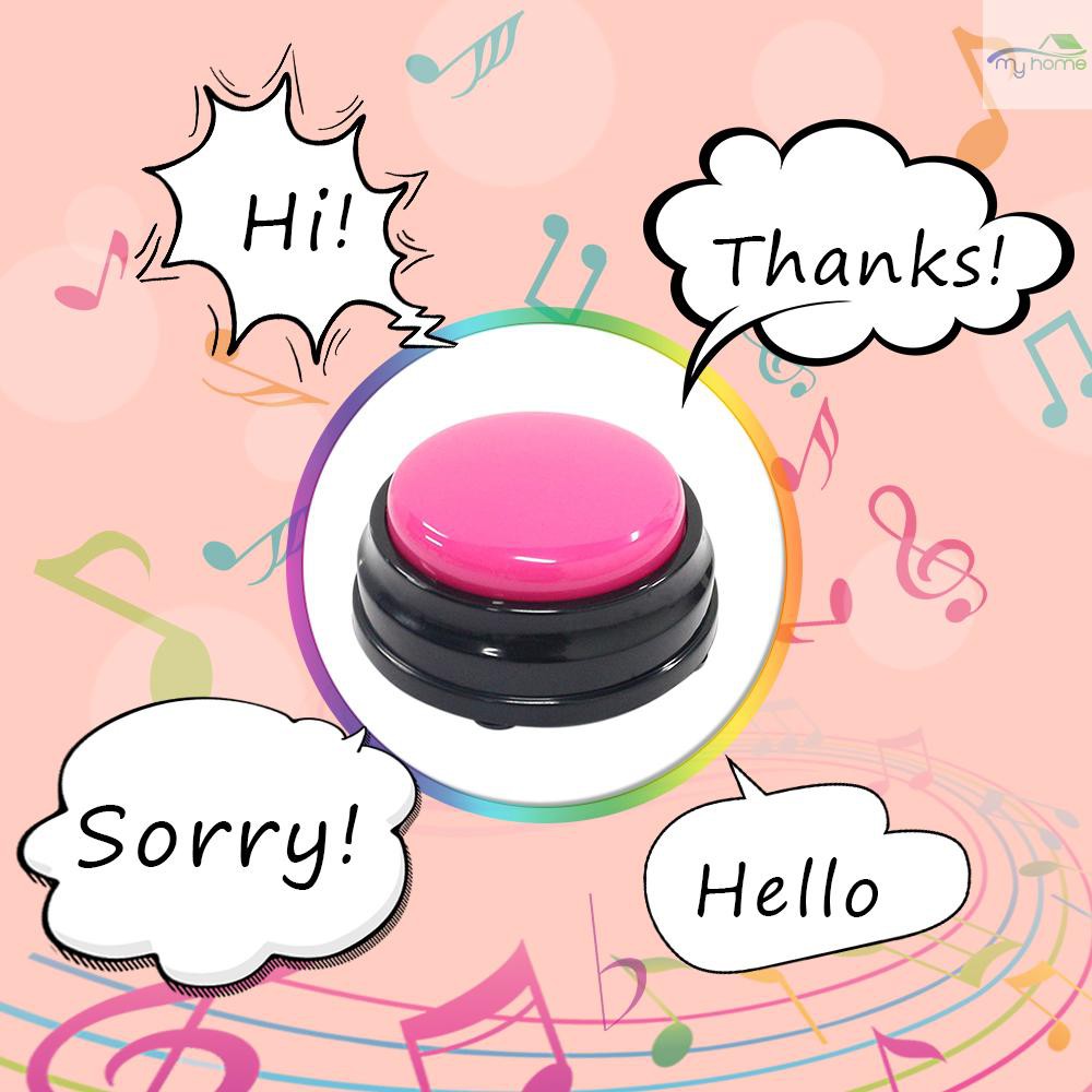 [Home Decoration]Small Size Easy Carry Voice Recording Sound Button for Kids Interactive Toy Answering Buttons Orange+Pink+Blue+Green – >>> top1shop >>> shopee.sg