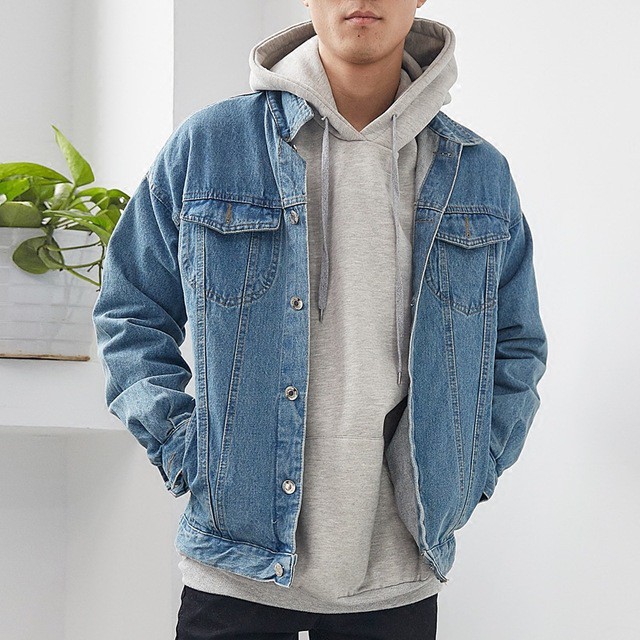 jean jacket men with hood