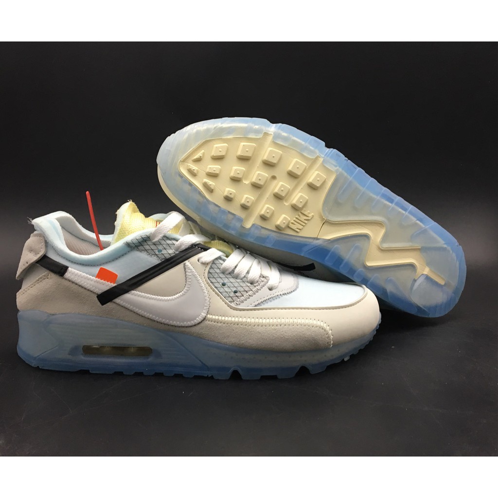 Trascendencia Anormal padre OFF-WHITE x Nike Air Max 90 Ice 10X Men's and women's fashion casual sports  shoes, comfortable running shoes AA7293-100 | Shopee Singapore