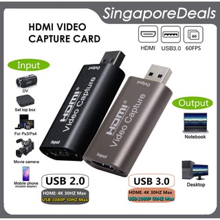 Video Capture Card USB 3.0 2.0 HDMI Video Grabber Box for PS4 Game DVD Camcorder Camera Record Live Streaming