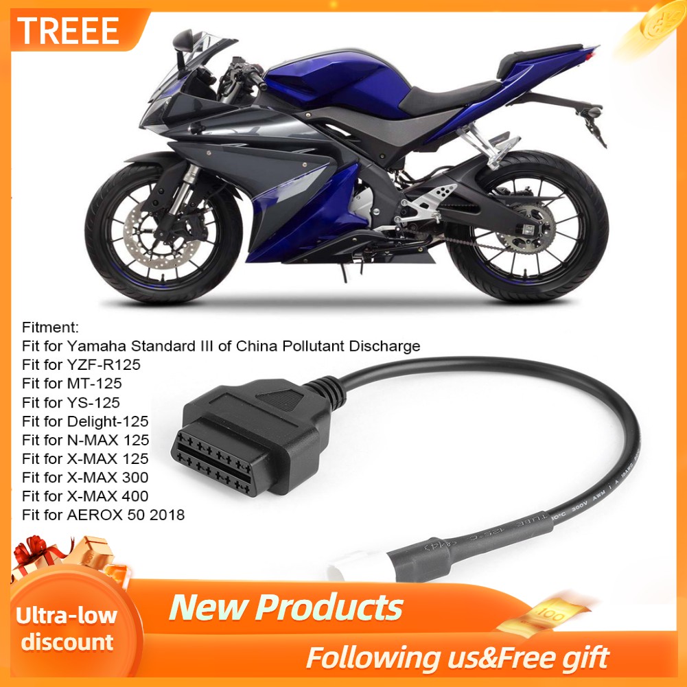 Ready Stock 3 Pin To Obd2 Fault Code Scanner Motorcycle Diagnostic Cable Fit For Yamaha X Max N Max Mt 125 Shopee Singapore