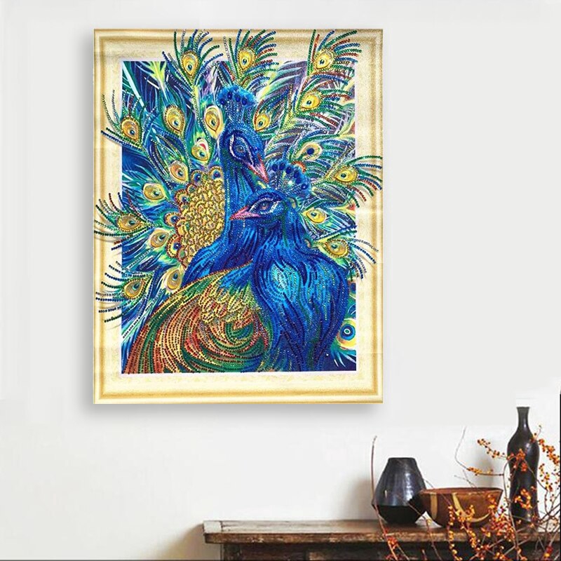  Meian  5D DIY Diamond  Painting  Peacock Animals Special 