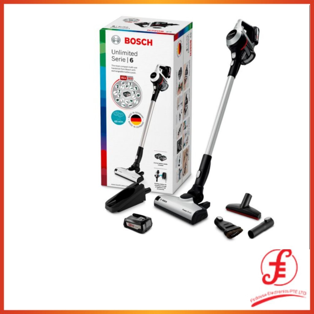 Bosch Unlimited Rechargeable Battery Handstick Made In Germany Cordless Vacuum Cleaner White Bcs612ka2 18v Li Ion Batter Shopee Singapore