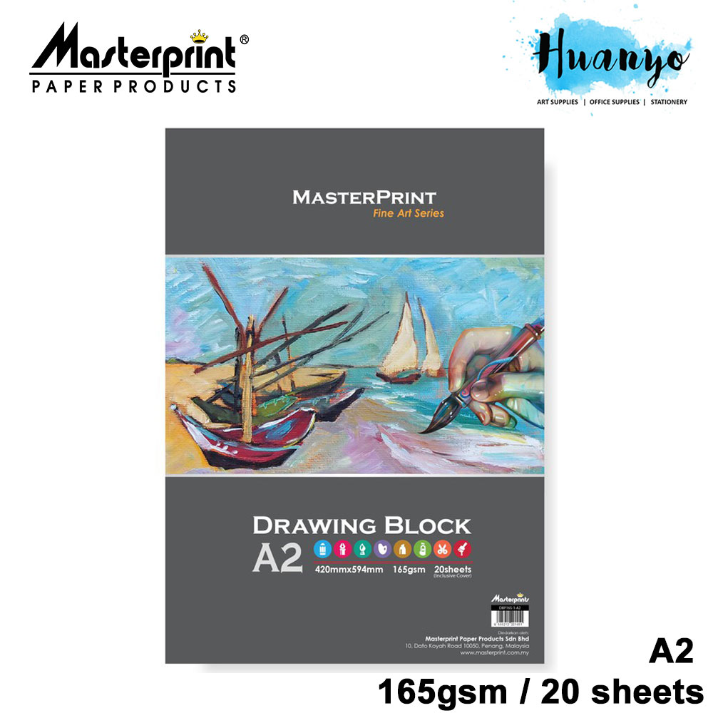 Shop Malaysia Masterprint Drawing Paper Block 165gsm 200gsm A2 Size 20 Sheets Shopee Singapore