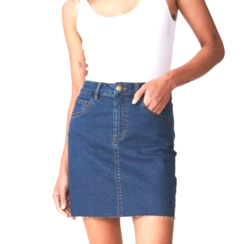 tight denim mini skirt