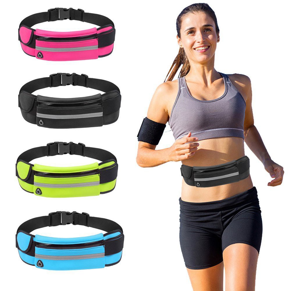 Water Resistant Runners Belt Fanny Pack for Hiking Fitness Running Belt Waist Pack Adjustable Running Pouch Bag for All Phones iPhone Android 