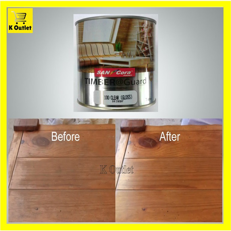 1 Liter Clear Gloss Satin Sancora Timber Guard Polyurethane Wood Stain Varnish Wood Shellac Syelek Kayu Shopee Singapore