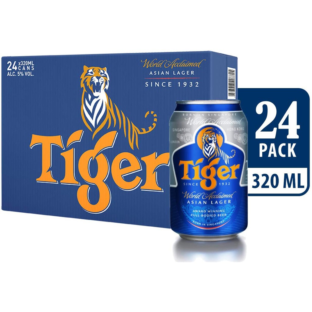 Tiger Lager Beer Can, 320ml [Bundle of 24] Shopee Singapore