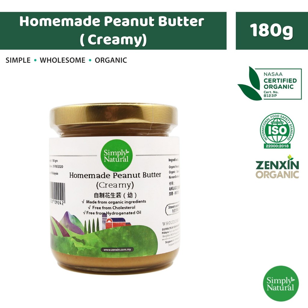 Simply Natural Homemade Peanut Butter Creamy 180g Malaysia Shopee Singapore