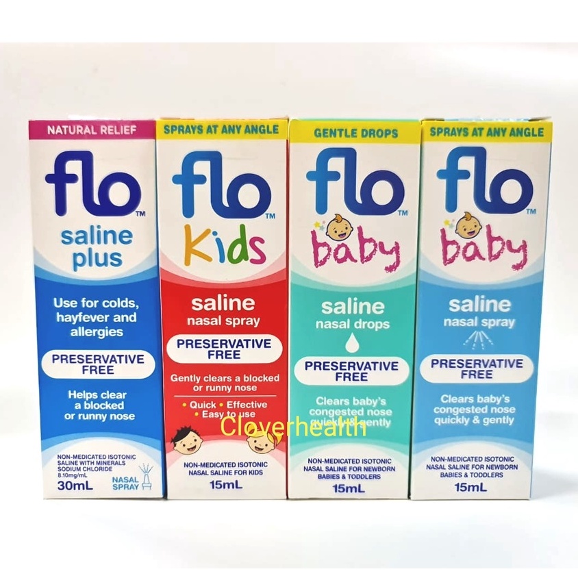 Flo Baby Saline Nasal Drops / Spray 15ml / Flo Saline Plus Nasal Spray
